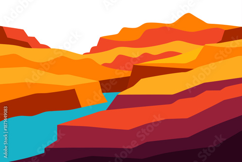 Vast Canyon Landscape With Colorful Rock Layers