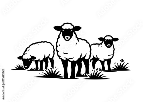 flock of sheep vector icon on a white background
Vector black icon