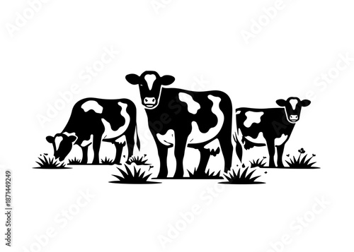 herd of cows vector icon on a white background
Vector black icon