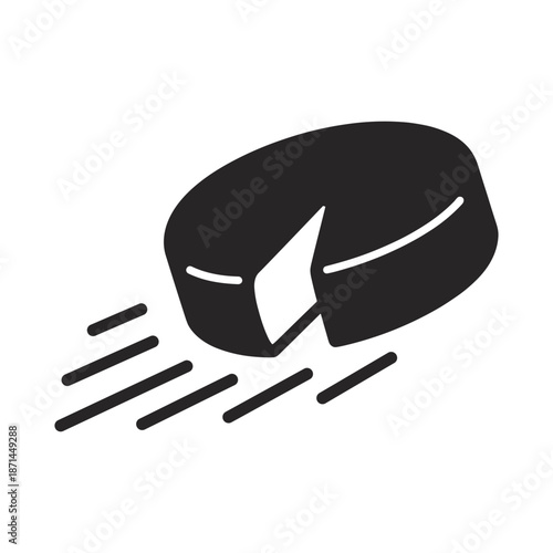 Fresh Meat Steak Silhouette Icon with Motion Lines, Butcher and Food Symbol Illustration