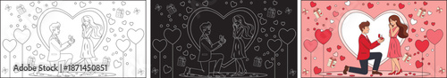 Romantic Proposal with Gifts and Cupids engagement