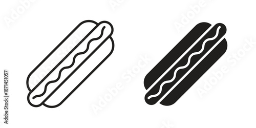 Hot dog icons on white background. Line vector sign, symbol for web and mobile