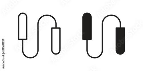 Jump rope icons on white background. Line vector sign, symbol for web and mobile