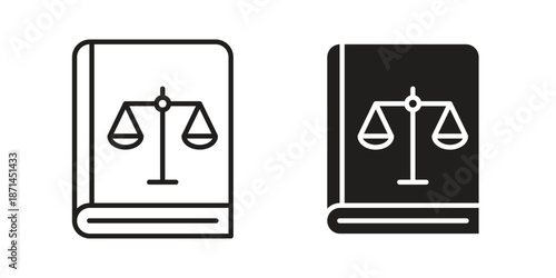 Law book icons on white background. Line vector sign, symbol for web and mobile
