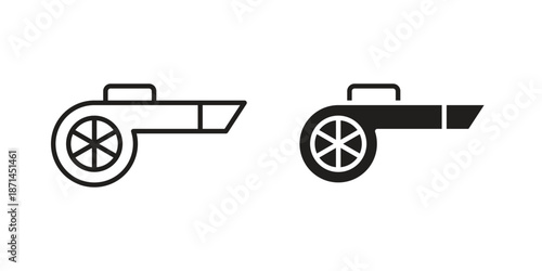 Leaf blower icons on white background. Line vector sign, symbol for web and mobile