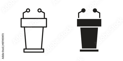 Lectern icons on white background. Line vector sign, symbol for web and mobile