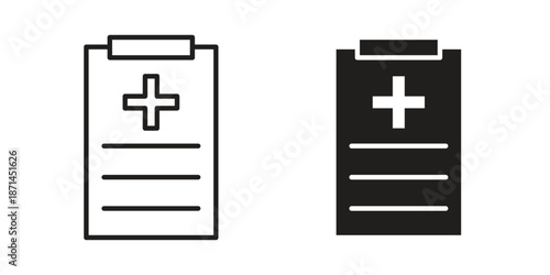 Medical history icons on white background. Line vector sign, symbol for web and mobile