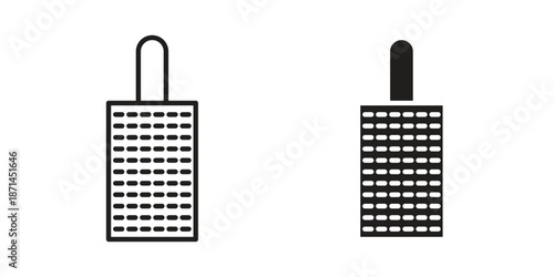 Microplane grater icons on white background. Line vector sign, symbol for web and mobile