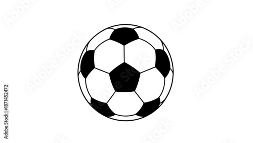 A round black and white leather soccer ball is a classic sports equipment object isolated on a white background for fun leisure activity, team competition, and goal-oriented football play