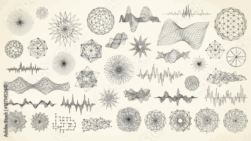 Vintage floral illustration set of a seamless vector pattern featuring Easter eggs and birds with ornate winter snowflake elements and star ornaments for a decorative border wallpaper design