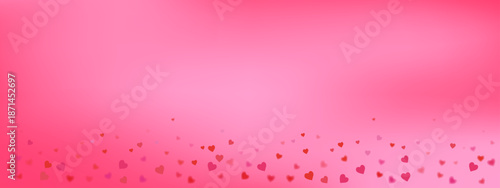 abstract blur soft gradient pink color in panoramic background with heart shape and star glitter for show,promote and advertise product in happy valentine's day collection concept