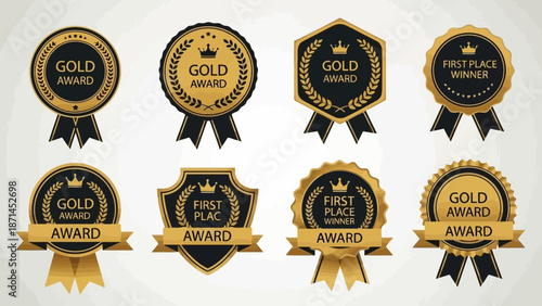 Set of premium quality gold seal badges and vector guarantee labels featuring 100 percent satisfaction stars and business warranty stamps for best sale promotion certificates