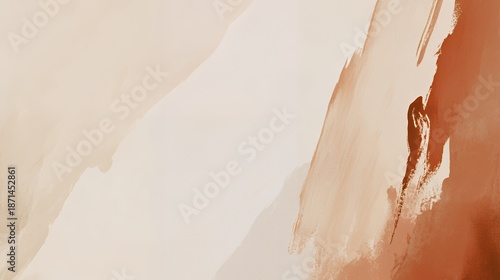 Organic earthy background with expressive hand-painted brush strokes in burnt orange and cream for a modern artistic aesthetic.