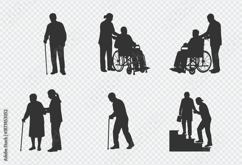 Assistance and support for elderly people with disabilities in various situations