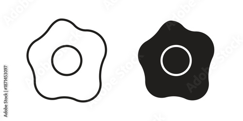 Omelet icons on white background. Line vector sign, symbol for web and mobile