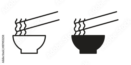 Pasta icons on white background. Line vector sign, symbol for web and mobile