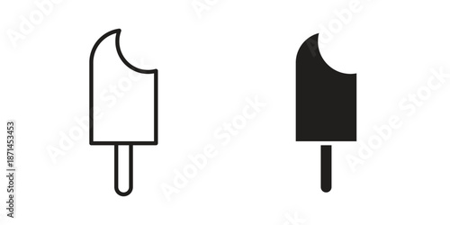 Popsicle icons on white background. Line vector sign, symbol for web and mobile