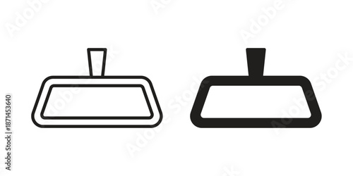 Rear mirror icons on white background. Line vector sign, symbol for web and mobile