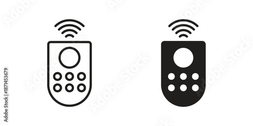 Remote icons on white background. Line vector sign, symbol for web and mobile
