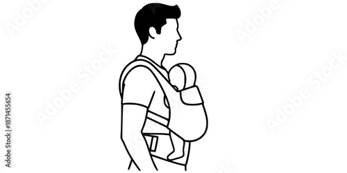Fatherhood Baby Carrier Paternity Leave Silhouette