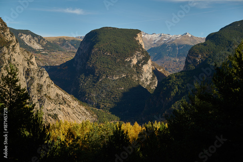 Wallpaper Mural Breathtaking autumn panoramic views from Collado de Santa Isabel viewpoint featuring colorful forests and Pyrenees mountain peaks in Spain Torontodigital.ca