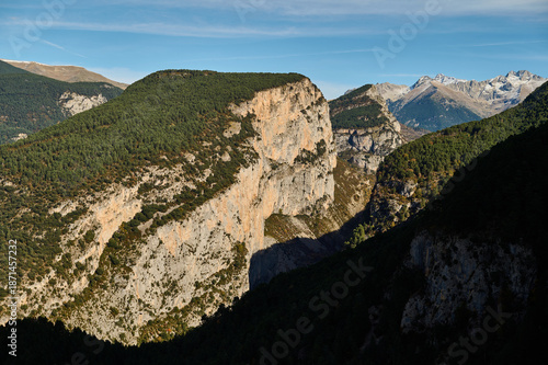 Wallpaper Mural Breathtaking autumn panoramic views from Collado de Santa Isabel viewpoint featuring colorful forests and Pyrenees mountain peaks in Spain Torontodigital.ca