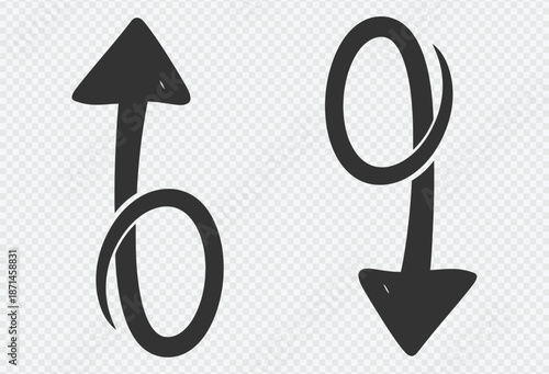 Creative number icons with arrows indicating direction and movement