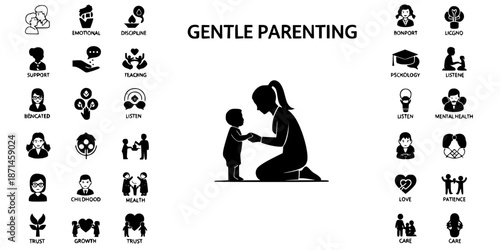 Gentle Parenting Eye Level Communication Silhouette