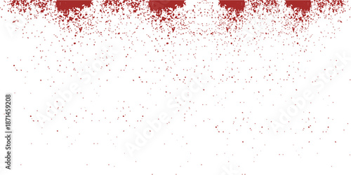 Red grunge texture design featuring a watercolor blood splatter pattern with red ink spots and paint splashes on a dirty paper background vector illustration