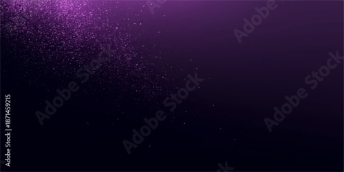 An abstract motion design background features glowing purple and blue particles flowing through a dark galaxy space like a shimmering star pattern loop