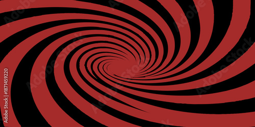 An abstract spiral background features a vibrant blue and red vortex design with concentric circles and motion lines creating a light energy wave illustration