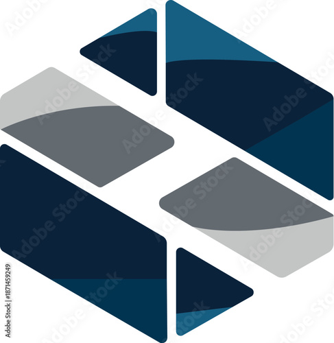 Abstract digital transformation logo symbol for consulting and corporate branding