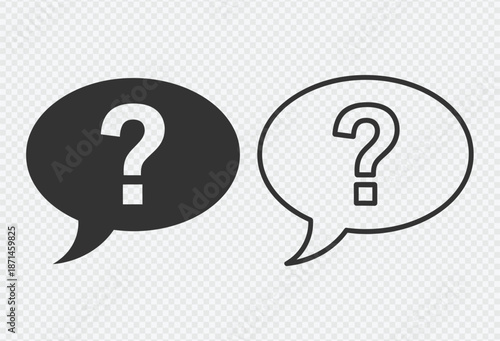 Question mark symbols in speech bubbles representing inquiry and confusion in communication