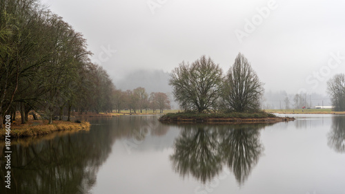 Rainy Day at Trojan Lake State Park at Trojan Nuclear Facility, near Rainier, Oregon	