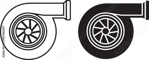 Car Turbocharger System Isolated on Transparent Background with Front Wheel Detail for Automotive Engineering
