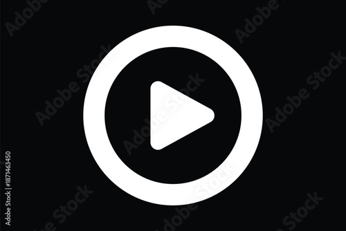 play button, simple icon, vector illustration. Play icons. thin line and glyph vector icons pack on white background. Digital web, vector 10 eps. Minimal logo design element, vector illustration.