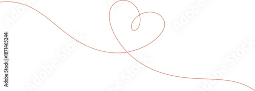 A delicate heart shape formed by a wavy line on a white background