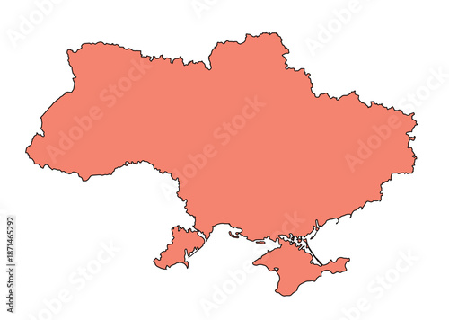 Vector drawing. Map of Ukraine