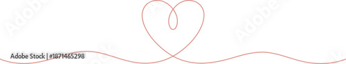 A delicate pink heart outline with a subtle line design