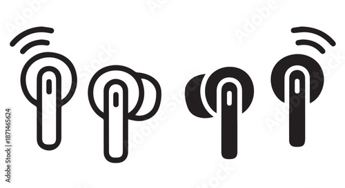 Modern Wi Fi Signal Icons Set in Black and White Minimalist Design for Technology and Connectivity Concepts