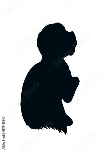 Cute small dog. Vector drawing.