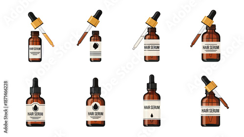 Amber Dropper Bottles with Labels for Serums and Oils