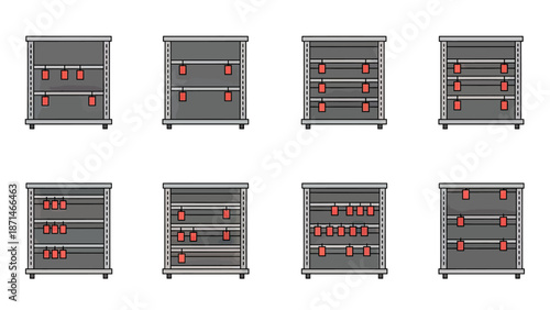 Set of Retail Display Shelving Units with Price Tags