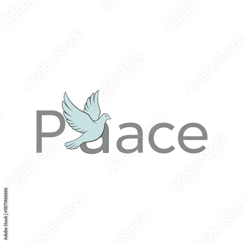 A serene illustration of a dove in flight beside the word 'Peace' symbolizing tranquility Free Download A serene illustration of a dove in flight beside the word 'Peace' symbolizing tranquility - GFXLoad