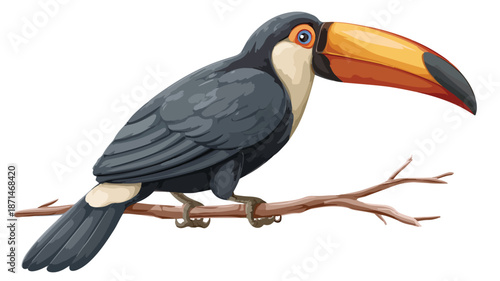 Adorable Toucan Bird Cartoon Vector Illustration for Design Projects