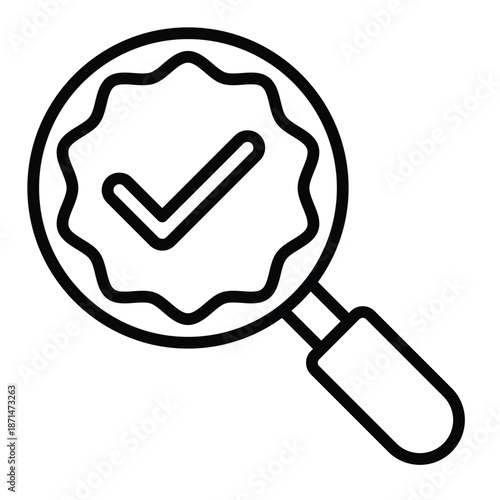 Outline verification icon to verify, check, and confirm status.
