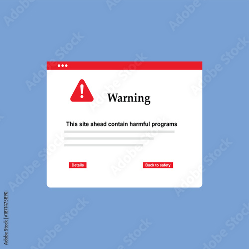 warning page laptop System error concept Software problem or system failure security alert or hardware fault to be fixed