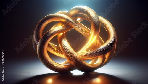 an abstract knot sculpture shines a symbol of intricate connection and endless possibilities on