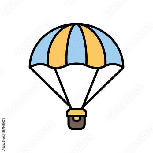 Colorful parachute soaring through the sky, symbolizing adventure and freedom in nature