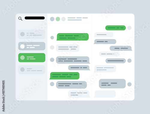 Modern Messaging App Interface UI Design with Chat Conversation Layout